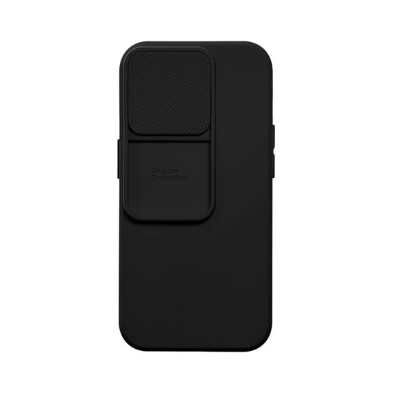 Slide Apple iPhone 11 Pro Max, kameravédős szilikon tok, fekete