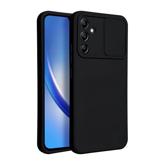 Slide Samsung Galaxy A34 5G, kameravédős szilikon tok, fekete