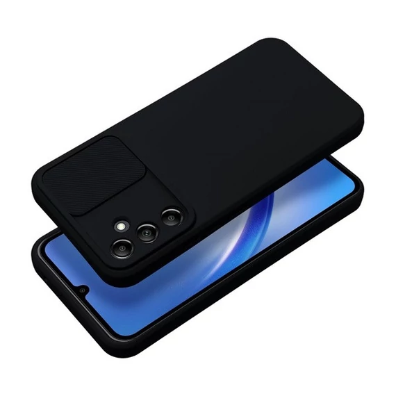 Slide Samsung Galaxy A34 5G, kameravédős szilikon tok, fekete