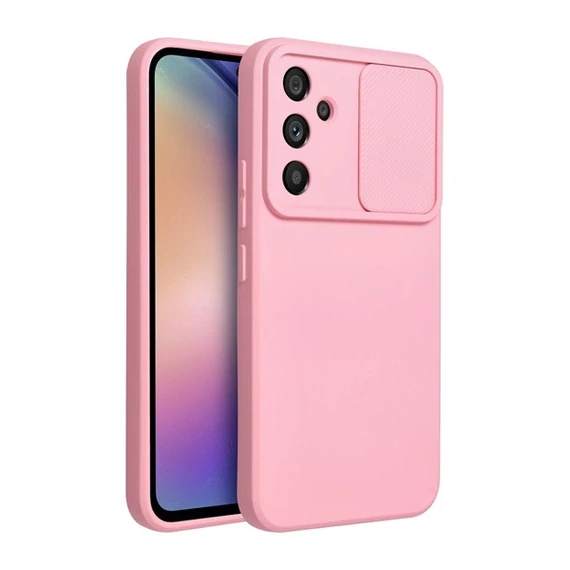 Slide Samsung Galaxy A54 5G, kameravédős szilikon tok, rózsaszín