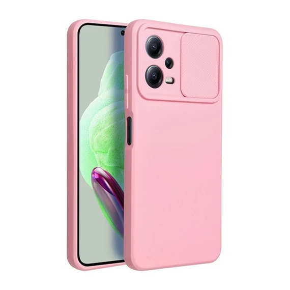 Slide Xiaomi Redmi Note 12 5G, kameravédős szilikon tok, rózsaszín
