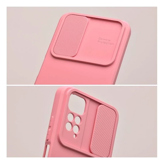 Slide Xiaomi Redmi Note 12 5G, kameravédős szilikon tok, rózsaszín