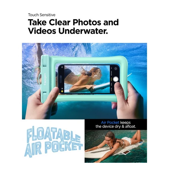Spigen Aqua Shield Floating A610 univerzális lebegő vízálló tok, menta