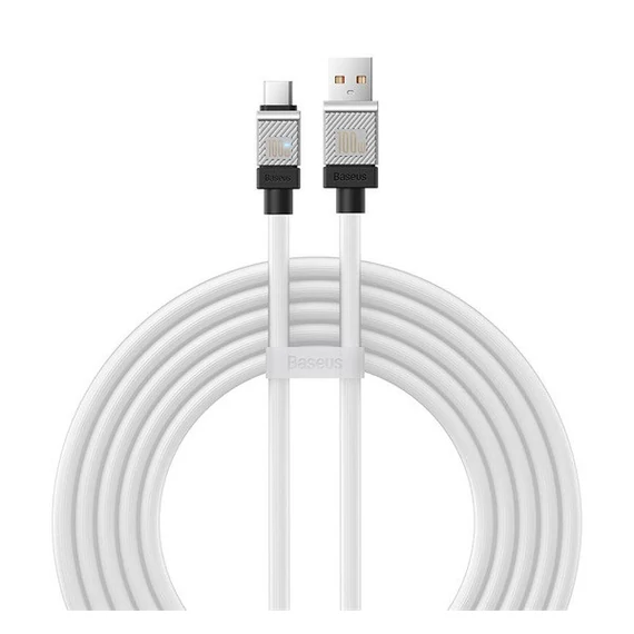 Baseus CoolPlay USB / USB-C töltő- és adatkábel, 100W, 2m, fehér
