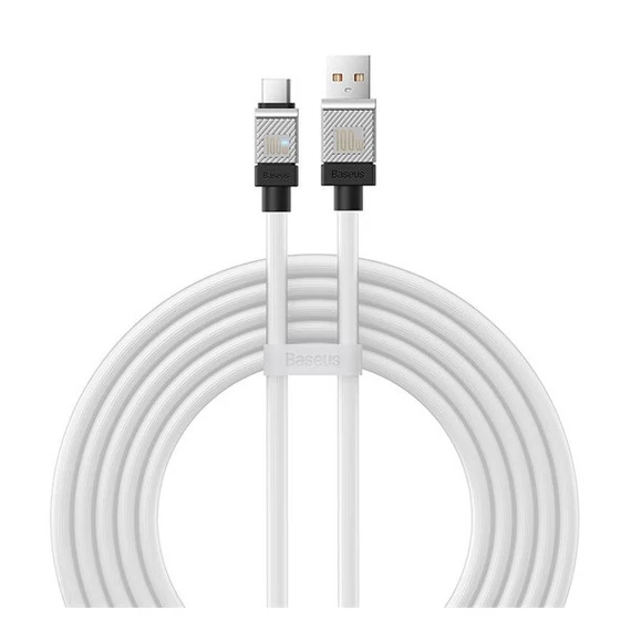 Baseus CoolPlay USB / USB-C töltő- és adatkábel, 100W, 2m, fehér