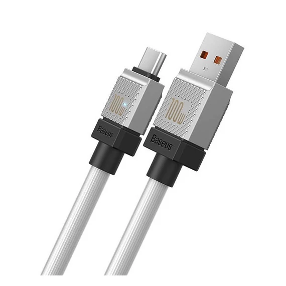 Baseus CoolPlay USB / USB-C töltő- és adatkábel, 100W, 2m, fehér