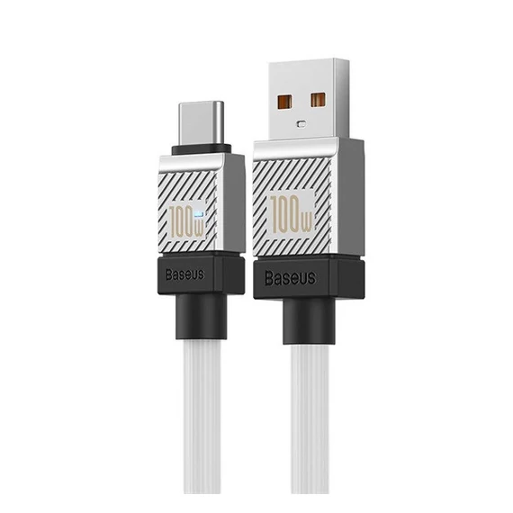 Baseus CoolPlay USB / USB-C töltő- és adatkábel, 100W, 2m, fehér