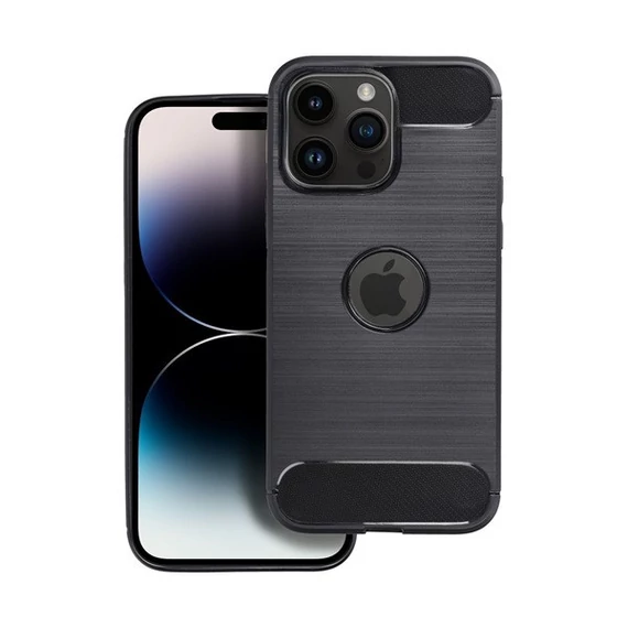 Forcell Carbon hátlap tok, Apple iPhone 15 Plus , fekete