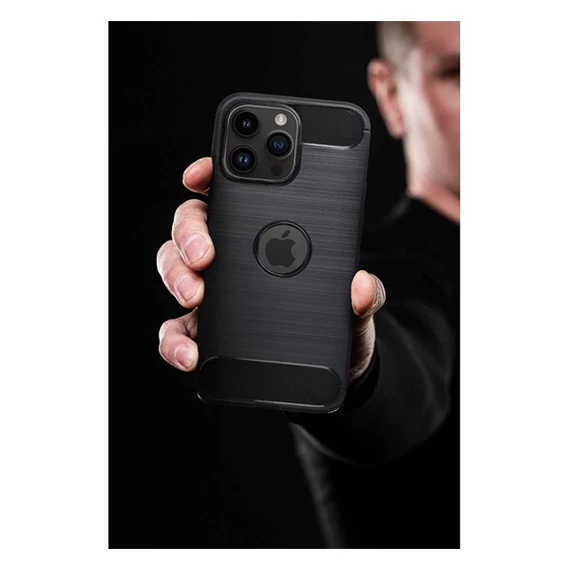 Forcell Carbon hátlap tok, Apple iPhone 15 Plus , fekete