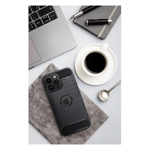 Forcell Carbon hátlap tok, Apple iPhone 15 Plus , fekete