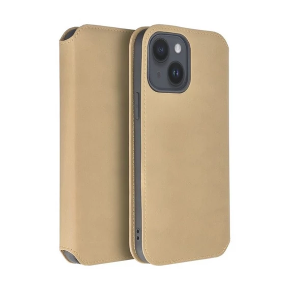 Dual Pocket Apple iPhone 15 Plus flip tok, arany