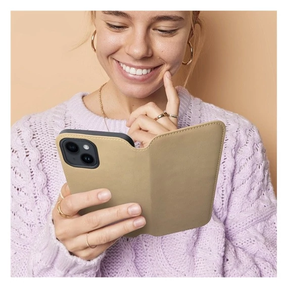 Dual Pocket Apple iPhone 15 Plus flip tok, arany