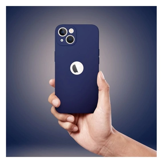 Forcell Soft Apple iPhone 15 Plus szilikon tok, sötétkék