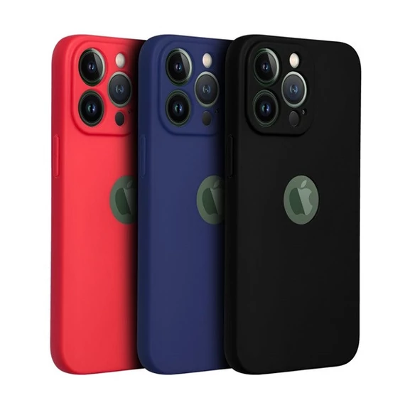 Forcell Soft Apple iPhone 15 Plus szilikon tok, sötétkék