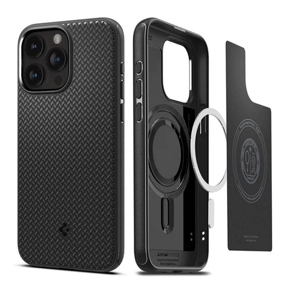 Spigen Mag Armor MagFit Apple iPhone 15 Pro tok, Matte Black MagSafe, fekete