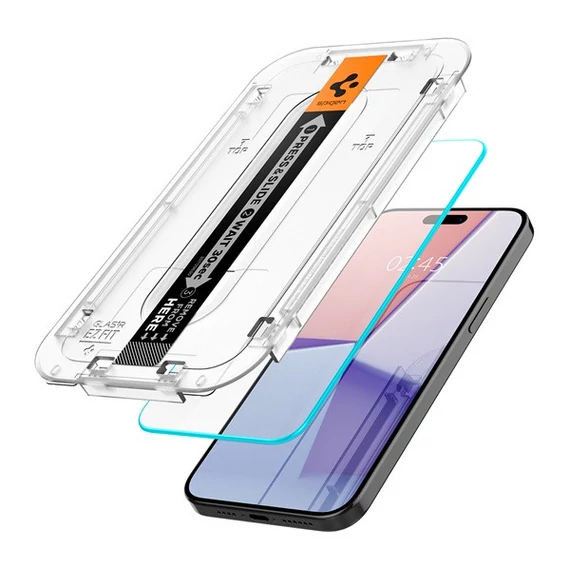Spigen Glas.tR EZ Fit Apple iPhone 15 Pro Max, tempered kijelzővédő fólia felhelyező kerettel (2db)
