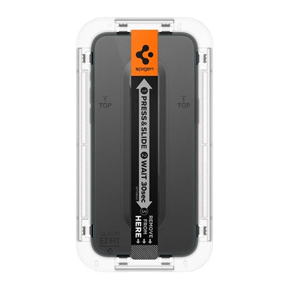 Spigen Glas.tR EZ Fit Apple iPhone 15 Pro Max, tempered kijelzővédő fólia felhelyező kerettel (2db)