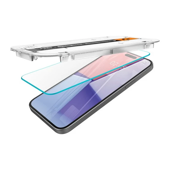 Spigen Glas.tR EZ Fit Apple iPhone 15 Plus / iPhone 16 Plus, tempered kijelzővédő fólia felhelyező kerettel (2db)