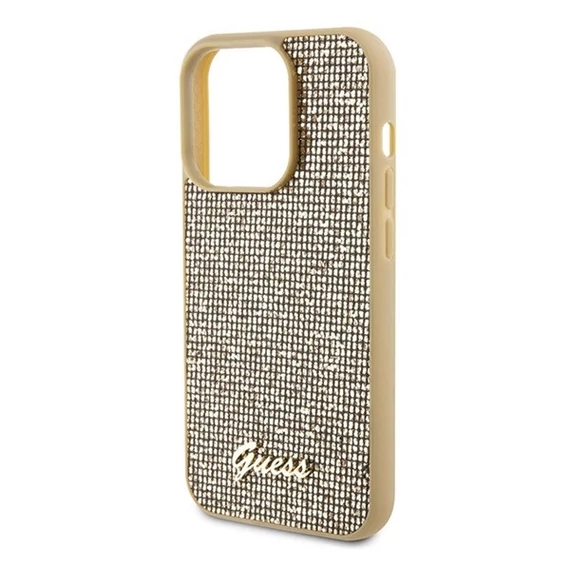 Guess Disco Metal Script Apple iPhone 15 Pro hátlap tok, arany