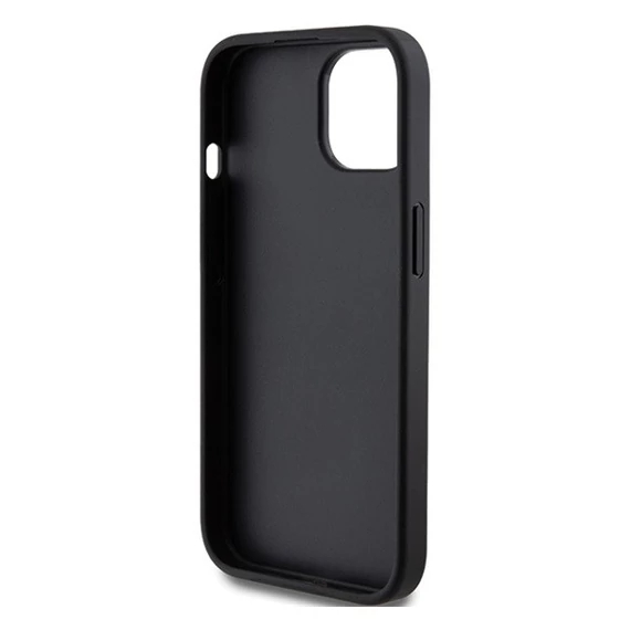Guess Glitter Script Big 4G Apple iPhone 15 hátlap tok, fekete