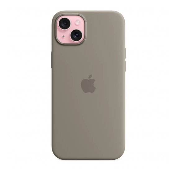 Apple iPhone 15 Plus MagSafe szilikon tok, agyag