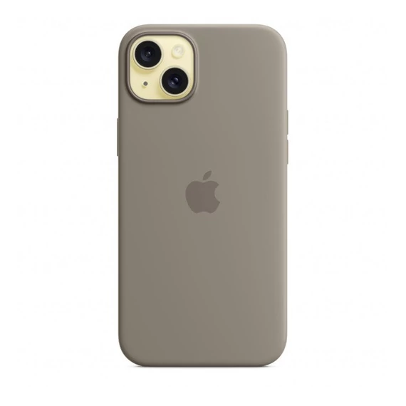 Apple iPhone 15 Plus MagSafe szilikon tok, agyag