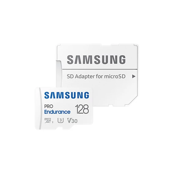 SAMSUNG Memóriakártya, PRO Endurance microSD kártya 128GB, CLASS 10, UHS-I (SDR104), + SD Adapter, R100/W40
