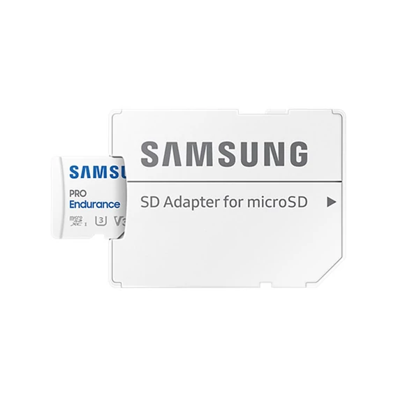 SAMSUNG Memóriakártya, PRO Endurance microSD kártya 128GB, CLASS 10, UHS-I (SDR104), + SD Adapter, R100/W40