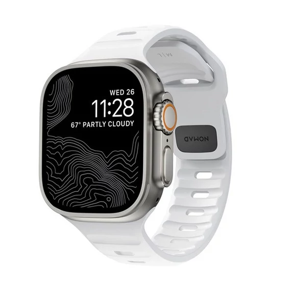 Nomad Sport Apple Watch 42/44/45/49mm M/L szíj, fehér