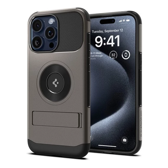 Spigen Slim Armor Apple iPhone 15 Pro Max tok, Gunmetal, szürke