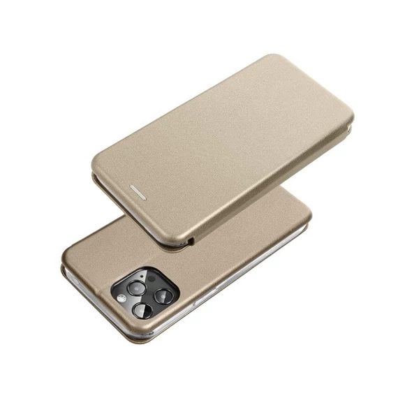 Forcell Elegance oldalra nyíló hátlap tok Samsung S24 PLUS arany