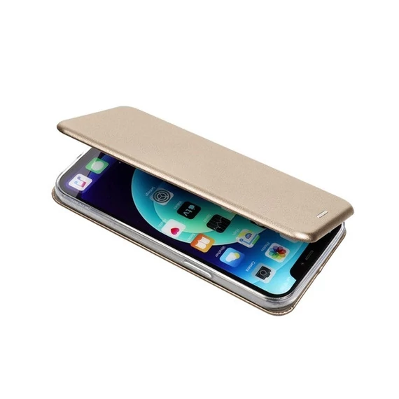 Forcell Elegance oldalra nyíló hátlap tok Samsung S24 PLUS arany