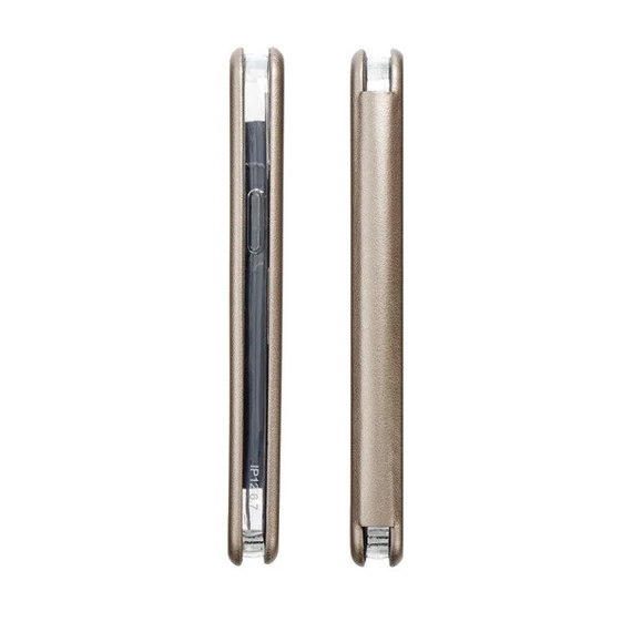 Forcell Elegance oldalra nyíló hátlap tok Samsung S24 PLUS arany