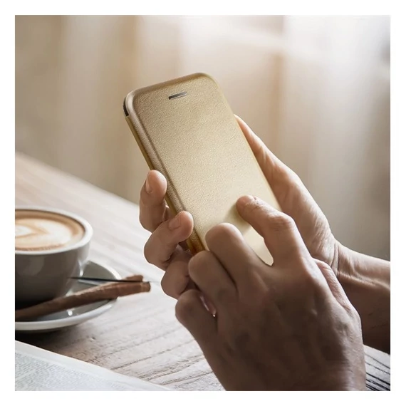 Forcell Elegance oldalra nyíló hátlap tok Samsung S24 PLUS arany
