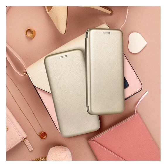 Forcell Elegance oldalra nyíló hátlap tok Samsung S24 PLUS arany