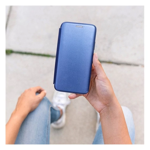 Forcell Elegance oldalra nyíló hátlap tok Samsung S24 PLUS kék