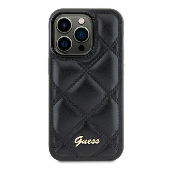 Guess Quilted Metal Logo Samsung GalaxyS23 FE tok, fekete