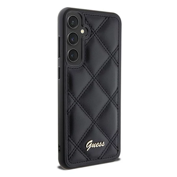 Guess Quilted Metal Logo Samsung GalaxyS23 FE tok, fekete