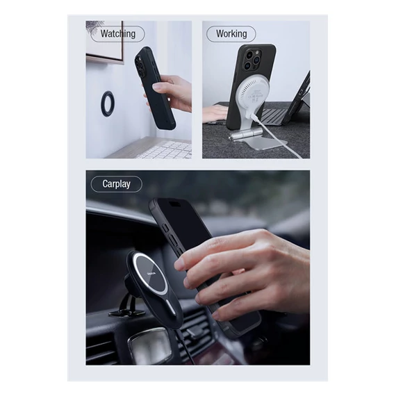 Nillkin Super Frosted Shield Pro Mágneses Apple iPhone 15 Pro Max műanyag tok, fekete