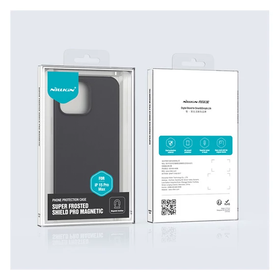 Nillkin Super Frosted Shield Pro Mágneses Apple iPhone 15 Pro Max műanyag tok, fekete