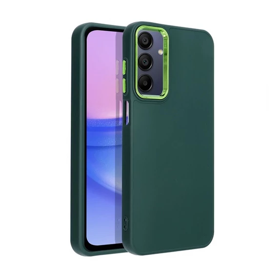 Frame Samsung Galaxy A15 5G közepesen ütésálló tok kameravédő kerettel, zöld