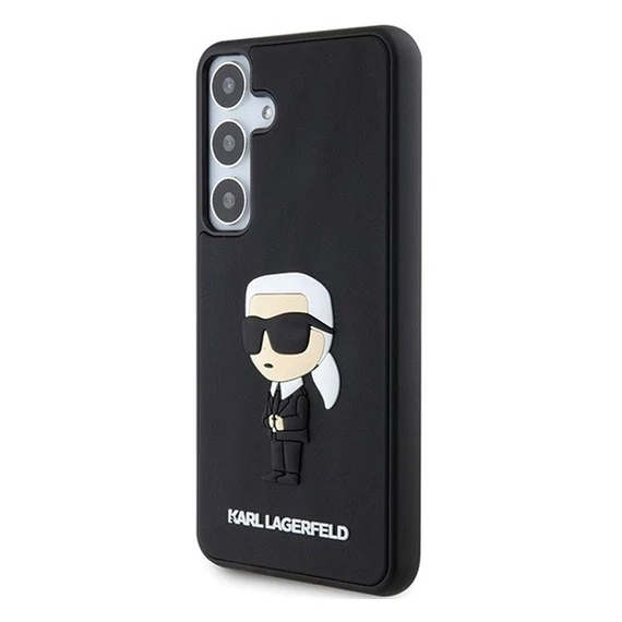 Karl Lagerfeld 3D Rubber Ikonik Samsung Galaxy S24+ tok, fekete