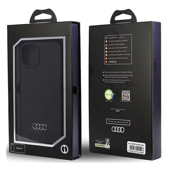 Audi Apple iPhone 13 / 14 / 15 szilikon tok, sötétszürke