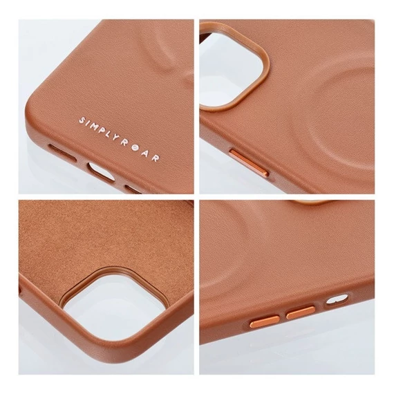 Roar Leather Magsafe iPhone 14 Plus eco bőr tok, barna