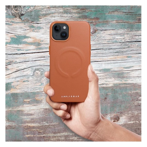 Roar Leather Magsafe iPhone 14 Plus eco bőr tok, barna