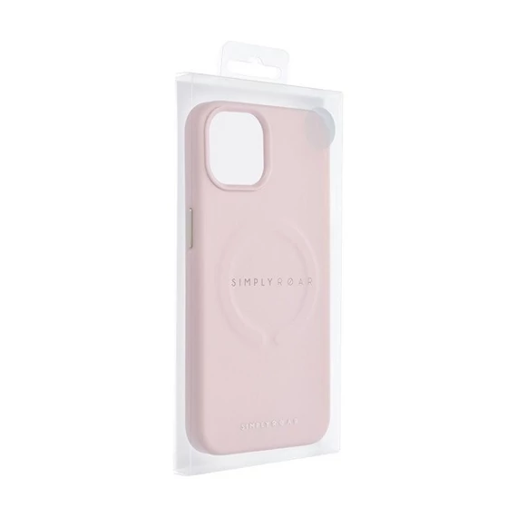 Roar Leather Magsafe iPhone 14 Plus eco bőr tok, rózsaszín