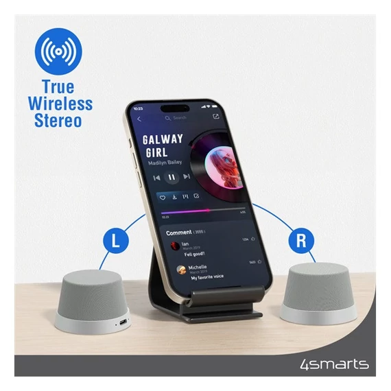 4smarts SoundForce MagSafe kompatibilis bluetooth hangszóró, ezüst / szürke