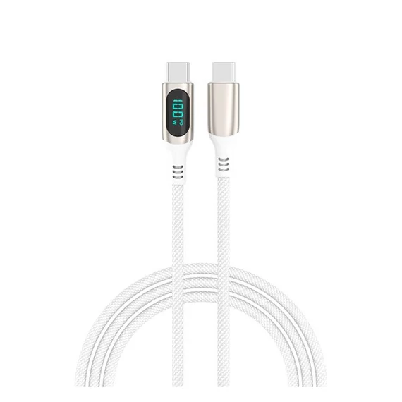 4smarts DigitCord USB / USB-C töltő- és adatkábel, 100W, 3m, fehér
