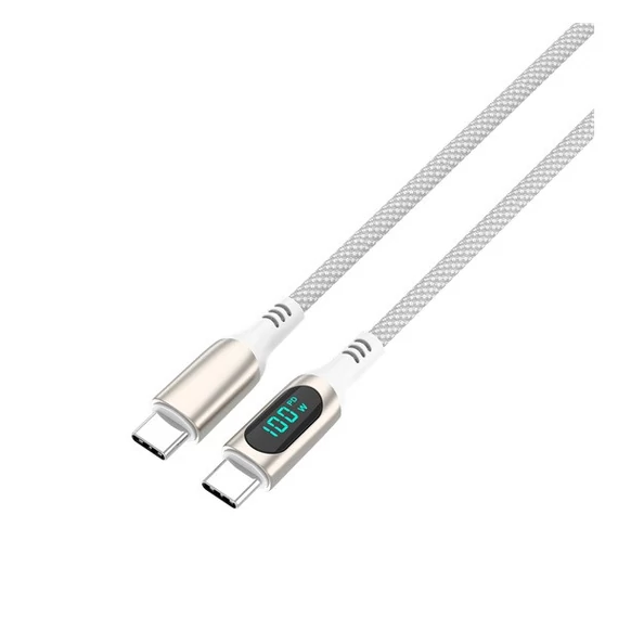 4smarts DigitCord USB / USB-C töltő- és adatkábel, 100W, 3m, fehér
