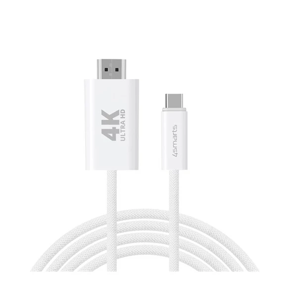 4smarts USB-C / HDMI kábel, 2m, fehér